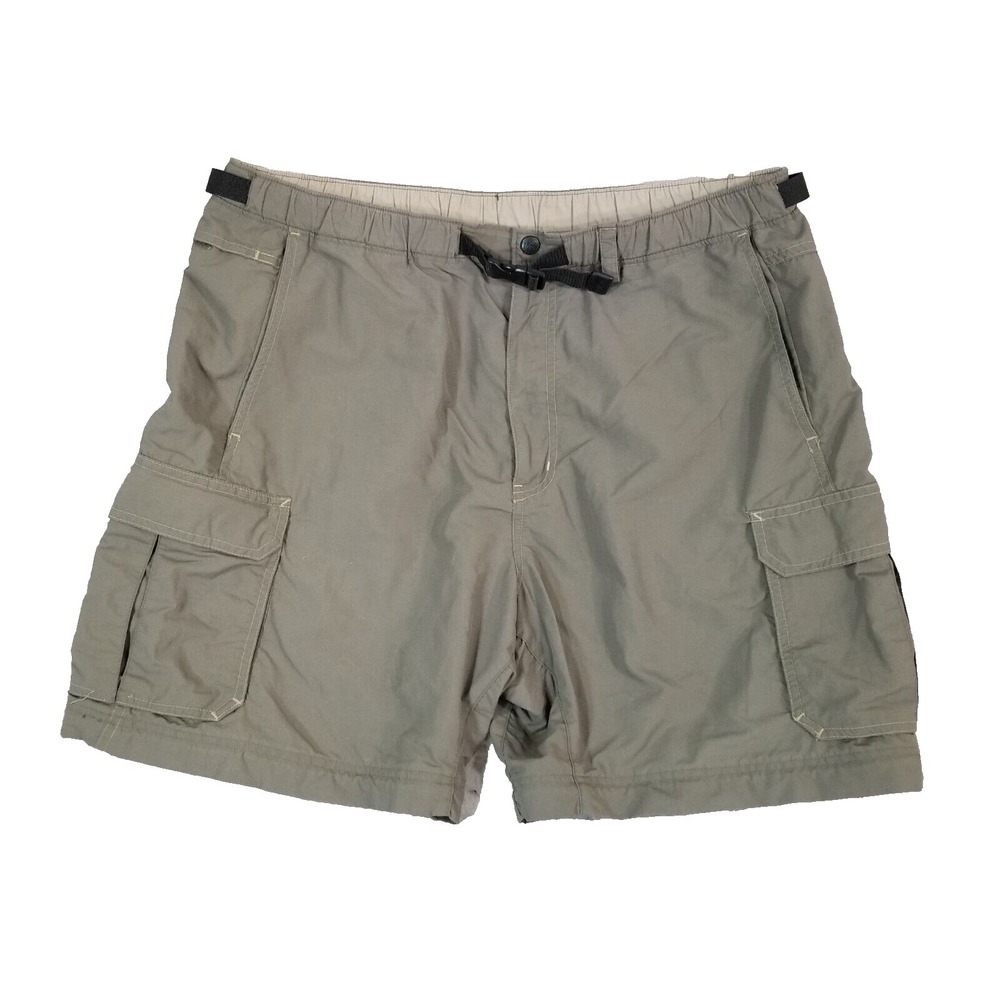 REI cargo hiking shorts men's XL extra large khaki green nylon outdoor fishing